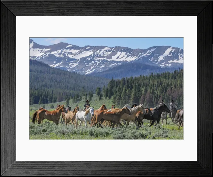 Framed Print : Ranch. USA; Rocky Mountains; Wyoming; Sublette County; Pinedale; Flying A Ranch; cowboys;