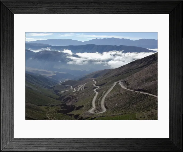 Framed Print : Andes. Mountain road at Cuesta de Lipan, near Pumamarca