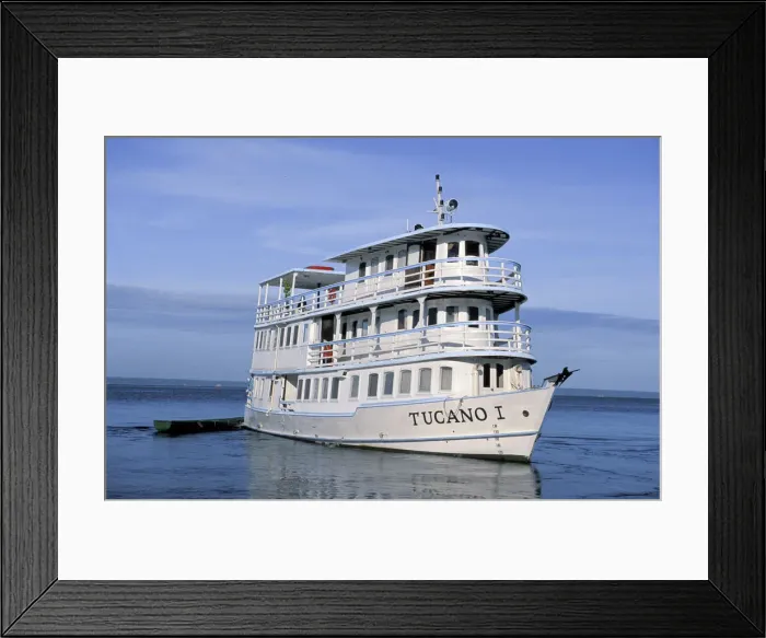 Framed Print : Amazon. South America, Amazon, Brazil, Manaus, Rio Negro, river boat