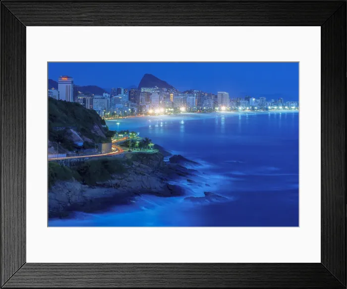 Framed Print : Ipanema. South America, Brazil, Rio de Janeiro, Ipanema, beach, skyline