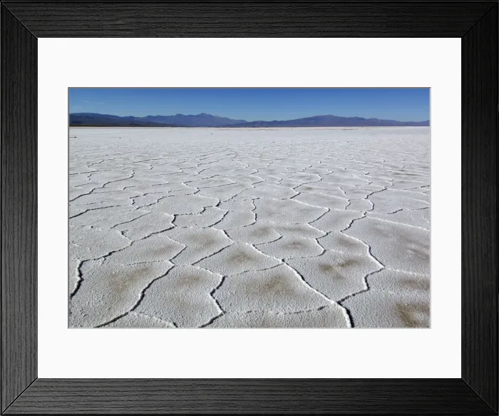 Framed Print : Salt Pan. South America, Argentina, Jujui, Andes, Altiplano, Tres Morros, Salinas Grandes