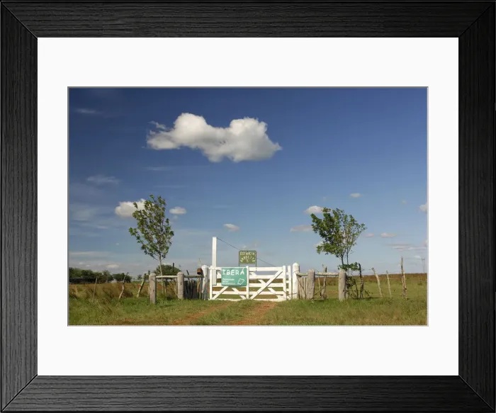 Framed Print : Argentina. Estancia gate near Carlos Pellegrini, Corrientes, Argentina, South America