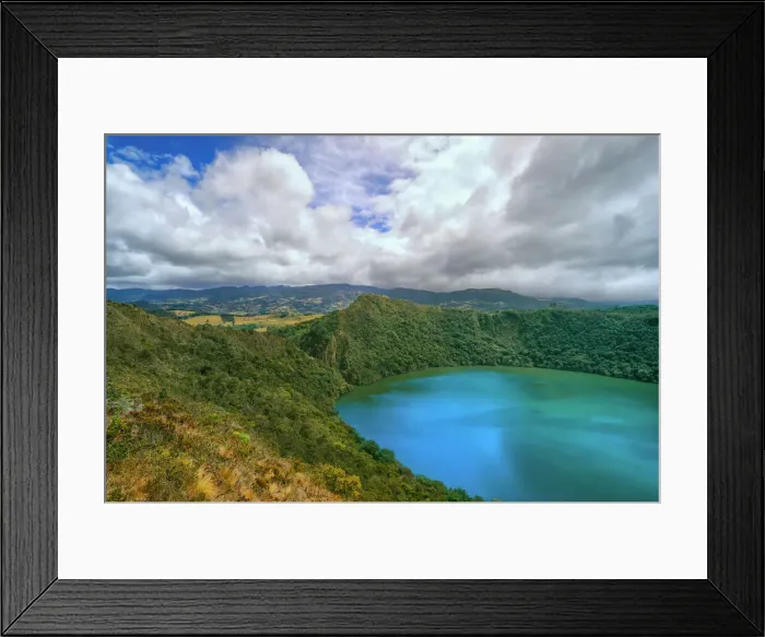 Framed Print : Lagune. South America; ; Colombia; Department Cundinamarca; Laguana del Cacique Guatavita