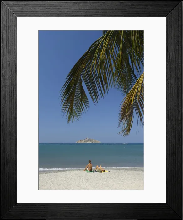 Framed Print : Columbia. South America, Caribbean, Colombia, Department Magdalena, Santa Marta, beach