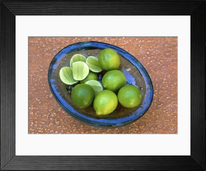 Framed Print : Lime. Fresh Limes Baja California