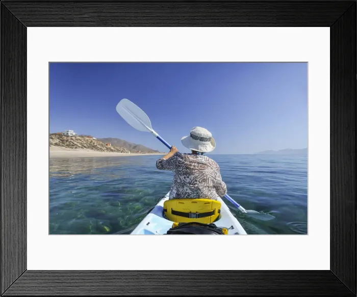 Framed Print : Kayaking. Mexico; Baja California Sur; El Sargento, Sea of Cortez, sea kayaking, MR
