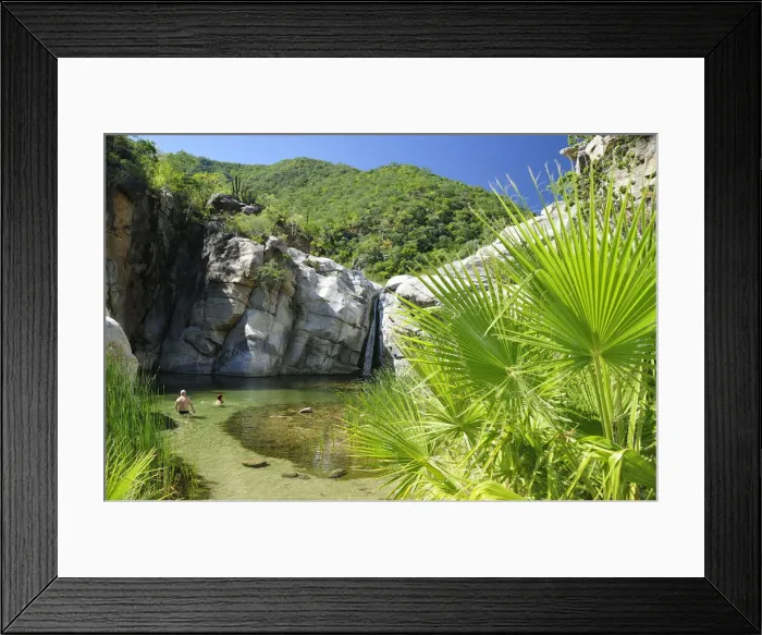 Framed Print : Waterfall, Canon de la Zorra, in the Sierra de la Laguna