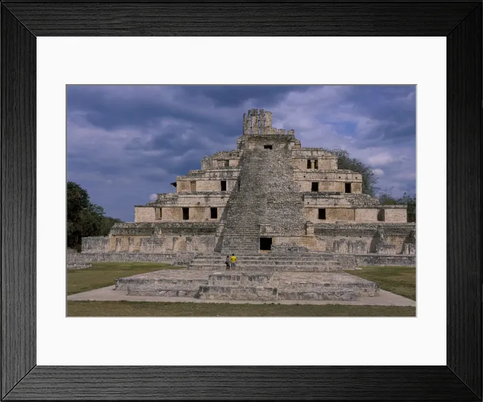 Framed Print : Edzna. North America, Mexico, Campeche, Zona Arquelogica Edzna, Maya Pyramid