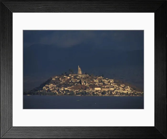 Framed Print : Michoacan. Mexico; Michoacan; Patzcuaro; Lago de Patzcuaro; Isla Janitzio;