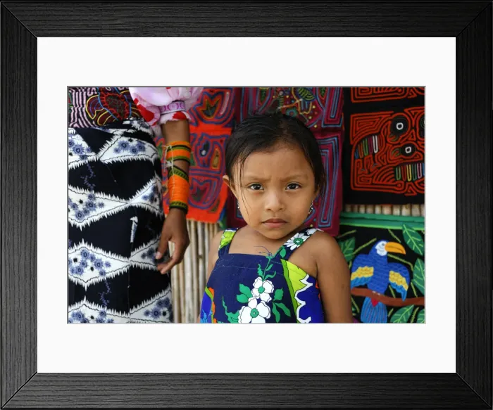 Framed Print : Kuna Indian girl, Indigenous, Molas, Kuna Indian Artwork