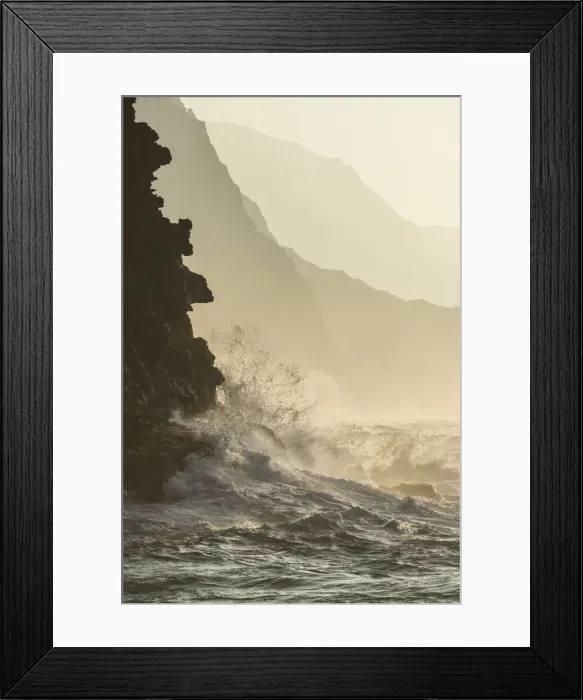 Framed Print : Kauai. USA, Hawaii, Kauai, Hanalei:Haena State Park, ke e beach