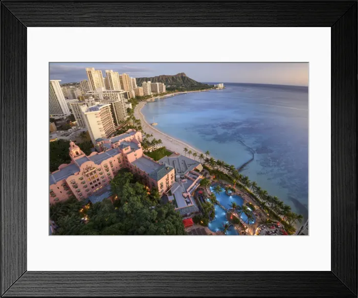 Framed Print : Oahu. USA, Hawaii, Oahu, Honolulu, Waikiki, Sheraton Waikiki view to Diamond Head