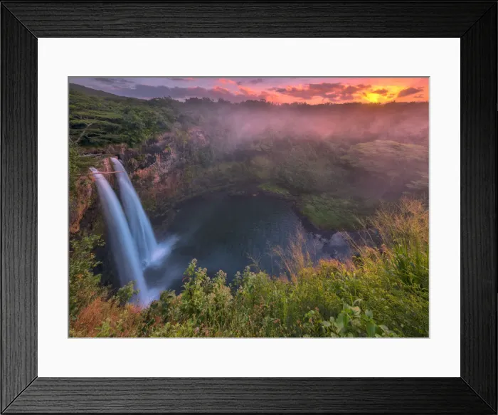 Framed Print : Kauai. USA, Hawaii, Kauai, Lihue, Wailua Falls