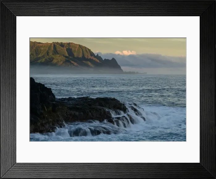 Framed Print : Hawaii. South Pacific, USA, Hawaii, Hawaiian, Island, Kauai, North Shore, Queens Bath