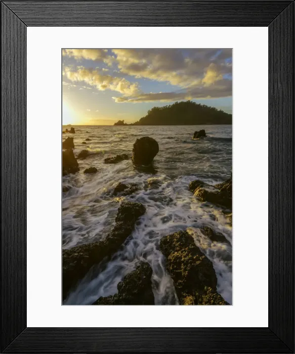 Framed Print : Hawaii. South Pacific, USA, Hawaii, Hawaiian, Maui, Hana, sunset along the coast