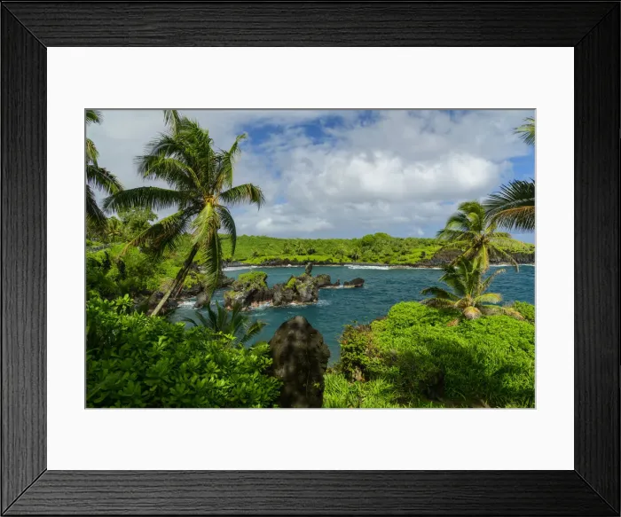 Framed Print : Hawaii. South Pacific, USA, Hawaii, Hawaiian, Maui, Hana, Waianapanapa State Park
