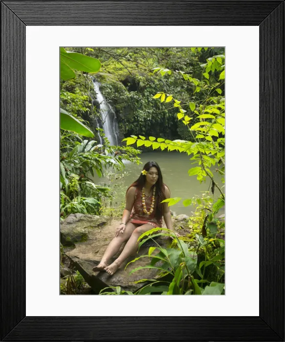 Framed Print : Maui. USA, Hawaii, Maui, Hana, hawaiian beatu at pond MR