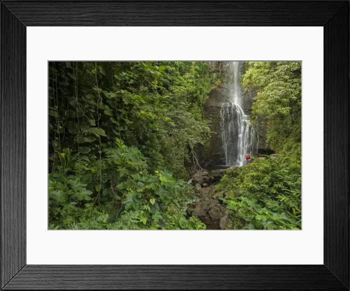 Framed Print : Maui. USA, Hawaii, Maui, Hana, waterfall, people taking selfie Framed Print : Maui. USA, Hawaii, Maui, Hana, waterfall, people taking selfie
