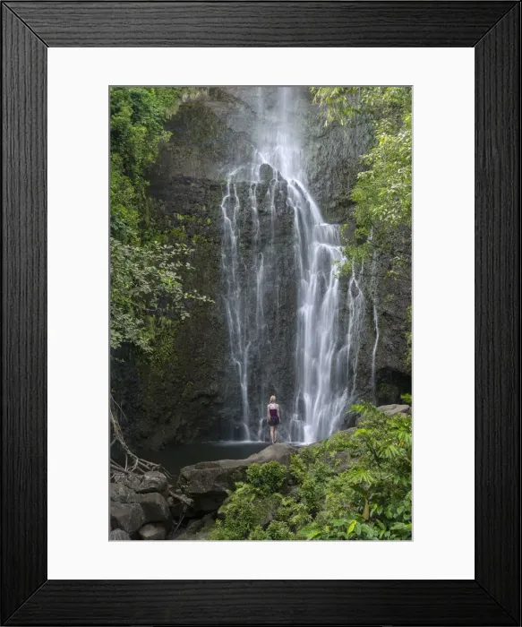 Framed Print : Maui. USA, Hawaii, Maui, Hana, waterfall, MR 0540 Framed Print : Maui. USA, Hawaii, Maui, Hana, waterfall, MR 0540