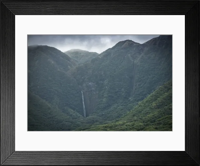 Framed Print : Molokai. USA, Hawaii, Molokai, tropical, island, waterfall, Halawa valley