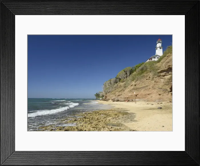Framed Print : Hawaii. USA, Hawaii, Oahu, USA, Hawaii, Oahu, Honolulu, Diamond Head Beach Park