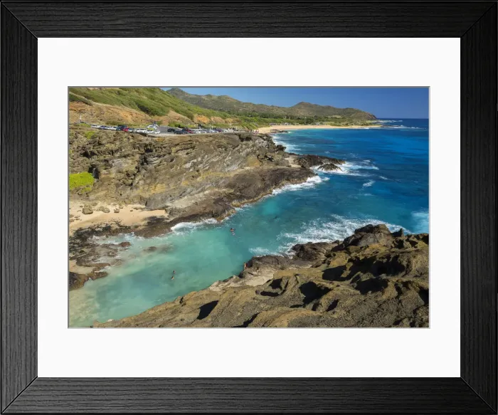 Framed Print : Hawaii. USA, Hawaii, Oahu, USA, Hawaii, Oahu, Honolulu, Halona Blowhole Lookout