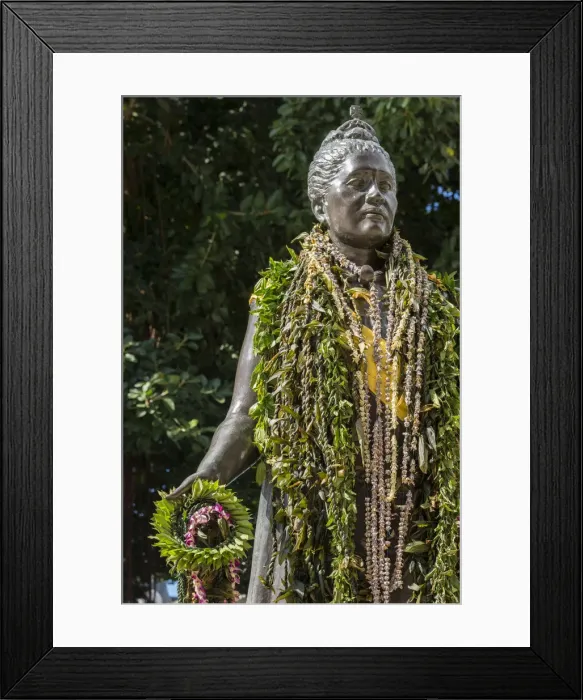 Framed Print : Hawaii. USA, Hawaii, Oahu, Honolulu, This six foot statue of Hawaiian Queen