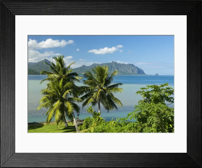Framed Print : Hawaii. USA, Hawaii, Oahu, USA, Hawaii, Oahu, Kailua, Kane Ohe bay