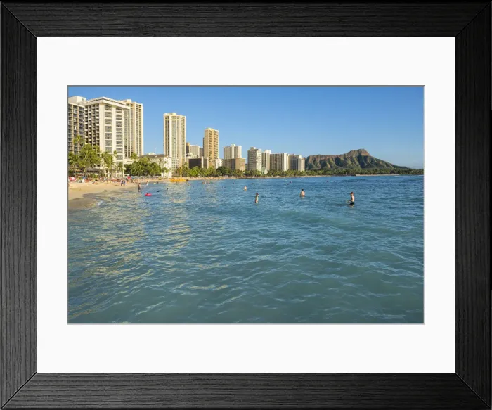 Framed Print : Oahu. USA, Hawaii, Oahu, Waikiki Beach