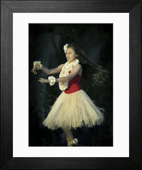 Framed Print : Oahu. USA, Hawaii, Oahu, Honolulu, Waikiki, Hula Girl
