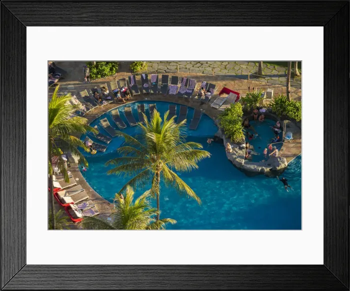 Framed Print : Hawaii. USA, Hawaii, Oahu, Honolulu, Waikiki, pool at the Sheraton