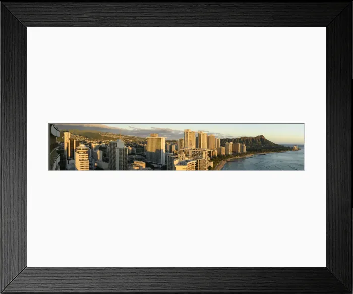 Framed Print : Oahu. USA, Hawaii, Oahu, Honolulu, Waikiki, panorama Framed Print : Oahu. USA, Hawaii, Oahu, Honolulu, Waikiki, panorama