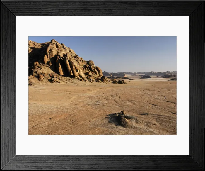 Framed Print : Desert. Landscape near Serra Cafema Camp, Wilderness Safaris Framed Print : Desert. Landscape near Serra Cafema Camp, Wilderness Safaris
