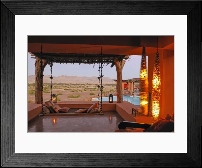 Framed Print : Namibia. Pool, Okahirongo Elephant Lodge, near Purros, Kaokoland, Kunene Region, Namibia