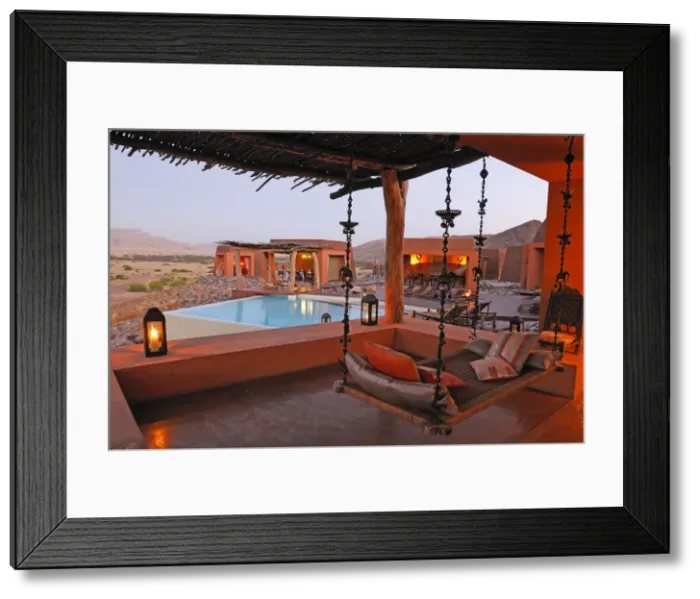 Framed Print : Namibia. Pool, Okahirongo Elephant Lodge, near Purros, Kaokoland, Kunene Region, Namibia