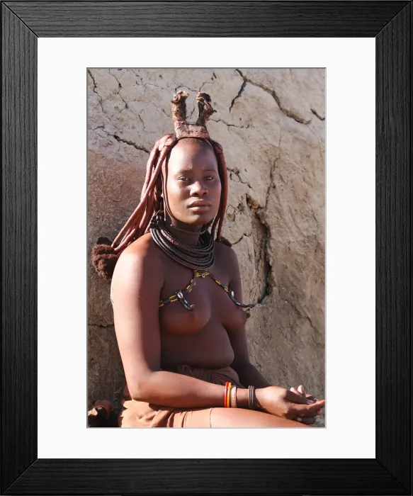 Framed Print : Namibia. Himba woman, Himba village near Purros, Kaokoland, Kunene Region, Namibia