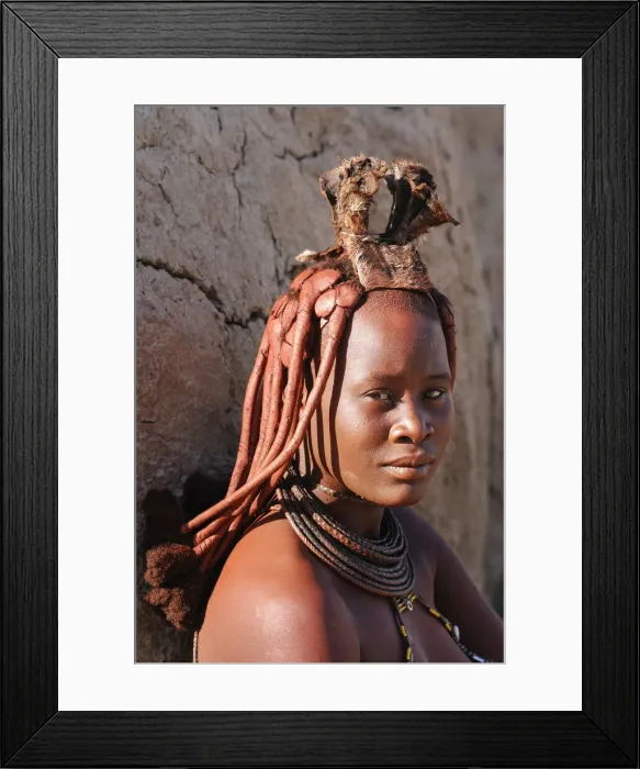 Framed Print : Namibia. Himba woman, Himba village near Purros, Kaokoland, Kunene Region, Namibia