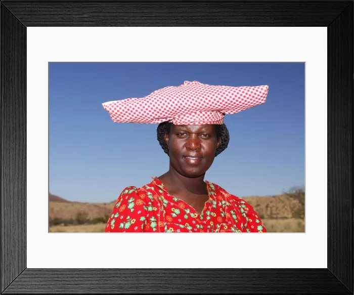 Framed Print : Namibia. Herero Woman, near Khorixas, Damaraland, Kunene Region, Namibia