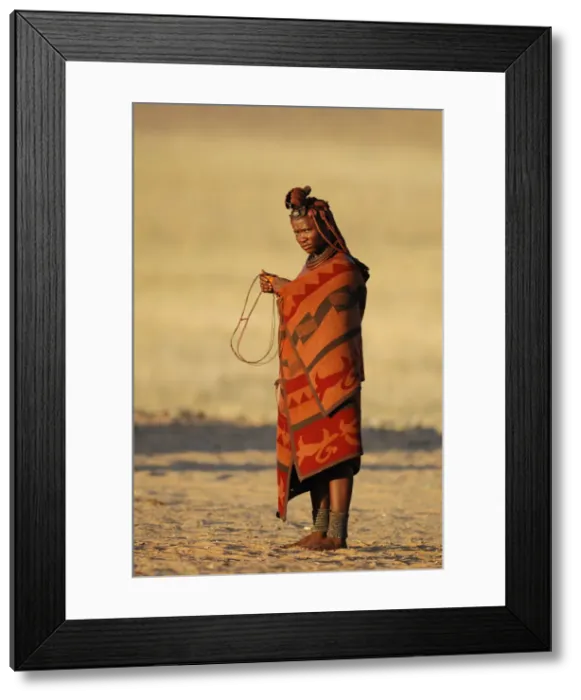Framed Print : Namibia. Himba Woman, Village near Serra Cafema Wilderness Safaris at Kunene River
