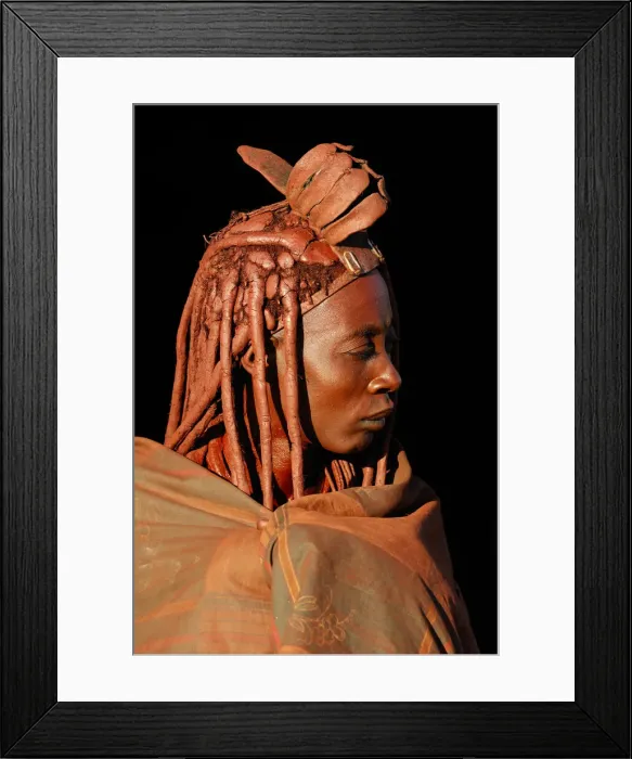 Framed Print : Namibia. Himba Woman, Village near Serra Cafema Wilderness Safaris at Kunene River