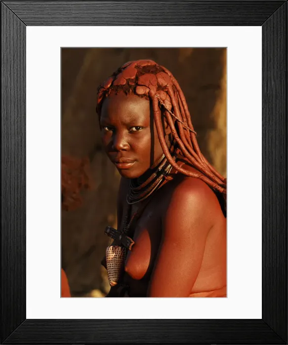 Framed Print : Namibia. Himba girl, village near Serra Cafema Wilderness Safaris at Kunene River