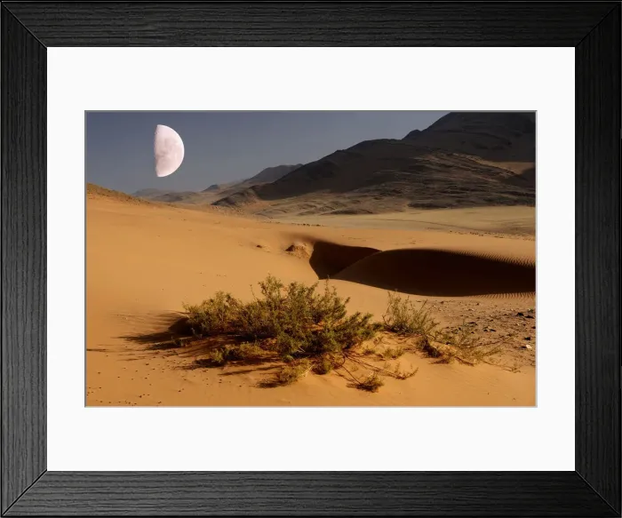 Framed Print : Desert. Sand Dunes, Serra Cafema Wilderness Safaris at Kunene River