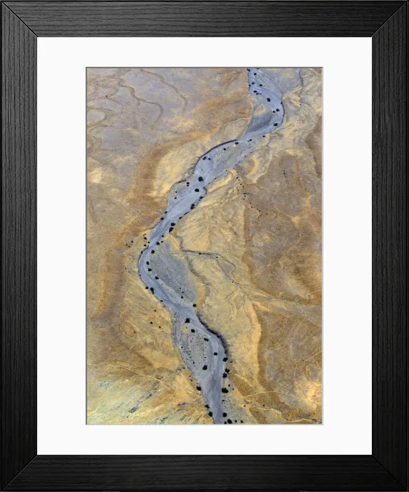 Framed Print : Namibia. Aerial view from flight from Kunene River to Skeleton Coast