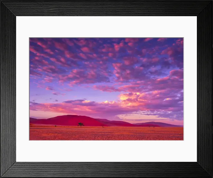 Framed Print : Africa. Sunrise with colorful clouds, Namib Naukluft National Park, Hardap Region, Namibia Framed Print : Africa. Sunrise with colorful clouds, Namib Naukluft National Park, Hardap Region, Namibia