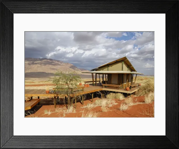 Framed Print : Wolwedans. Dunes Lodge, Wolwedans Lodge, Namib Rand Nature Reserve, Hardap Region, Namibia