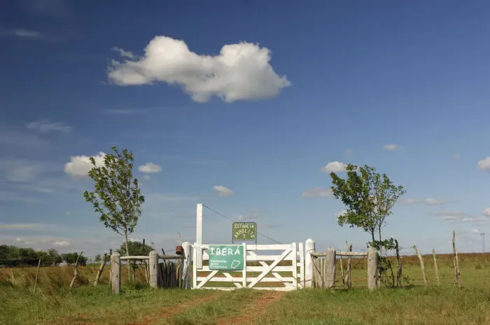 Framed Print : Argentina. Estancia gate near Carlos Pellegrini, Corrientes, Argentina, South America