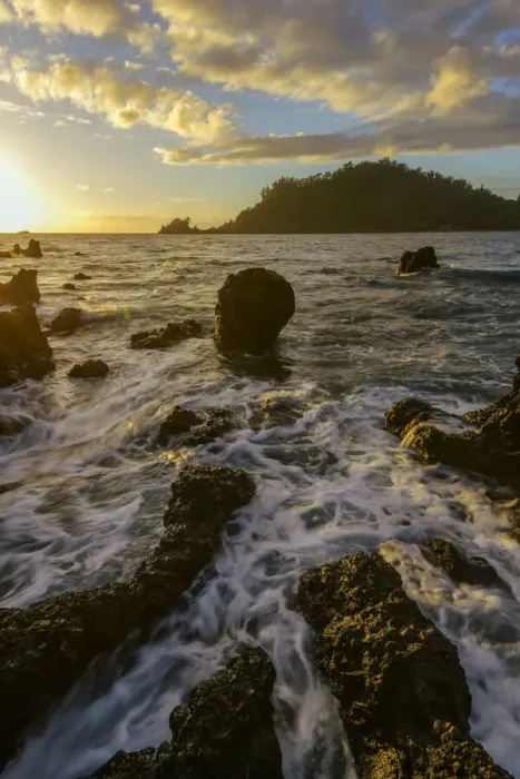 Framed Print : Hawaii. South Pacific, USA, Hawaii, Hawaiian, Maui, Hana, sunset along the coast