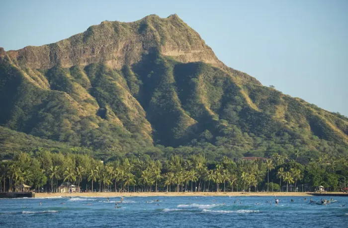 Framed Print : Hawaii. USA, Hawaii, Oahu, Honolulu, Waikiki, Diamond Head