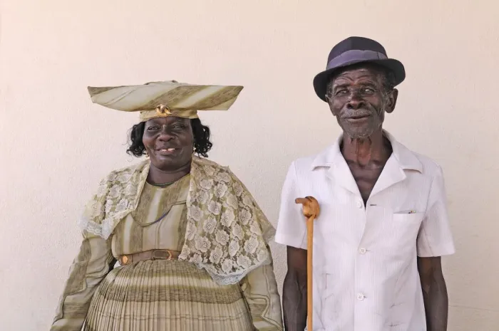 Framed Print : Herero couple, Grootfontein, Otjozondjupa Region, Namibia Framed Print : Herero couple, Grootfontein, Otjozondjupa Region, Namibia