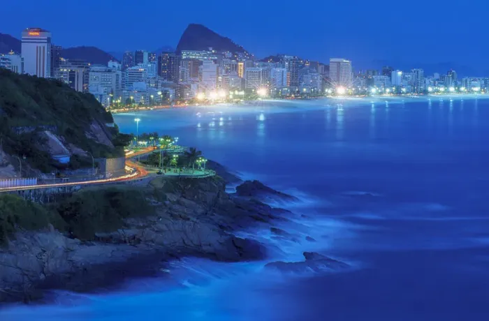 Framed Print : Ipanema. South America, Brazil, Rio de Janeiro, Ipanema, beach, skyline
